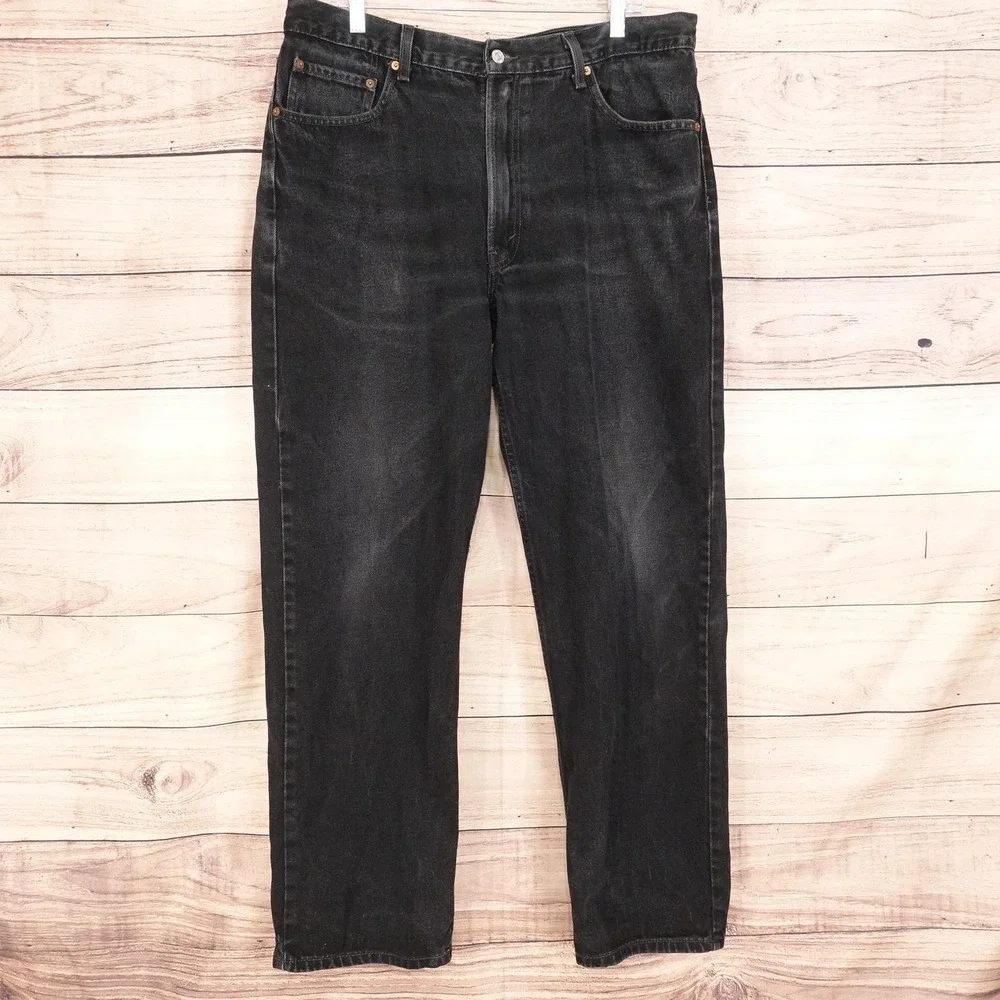 Levis 550 Jeans Mens 37x31 (38x32) Black Charcoal Relaxed Fit Denim Pants